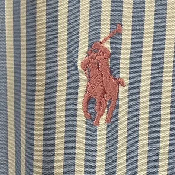 Ralph Lauren Blue & White Striped Button-Up Long Sleeve Shirt Mens L Classic Fit - Picture 6 of 14